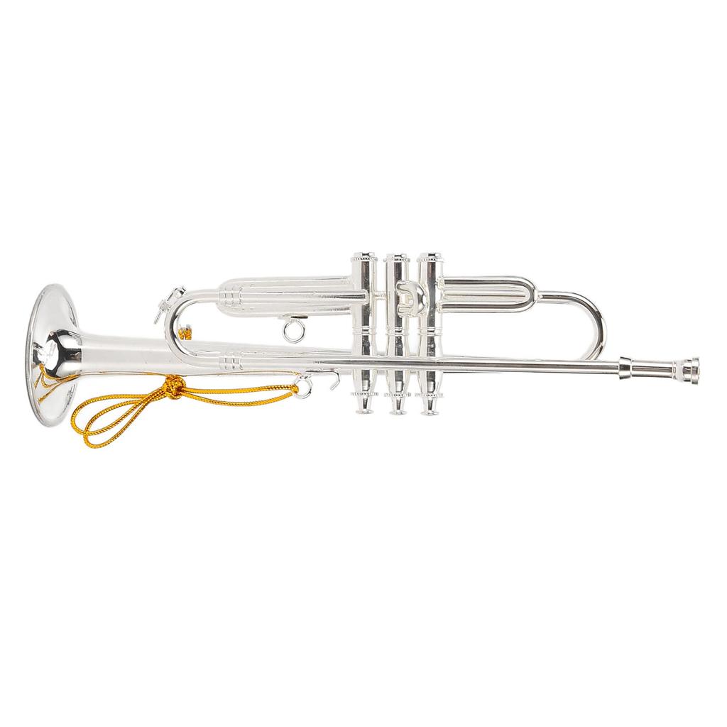 Miniature Trumpet 14cm 5.5in Silver Copper Exquisite Lifelike Mini Trumpet Decoration