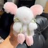 Plush Bunny Keychain Mini Fluffy Rabbit Key Ring Backpack Schoolbag Hanging Decoration Bag Charm Purse Pendant Women Girls Gift