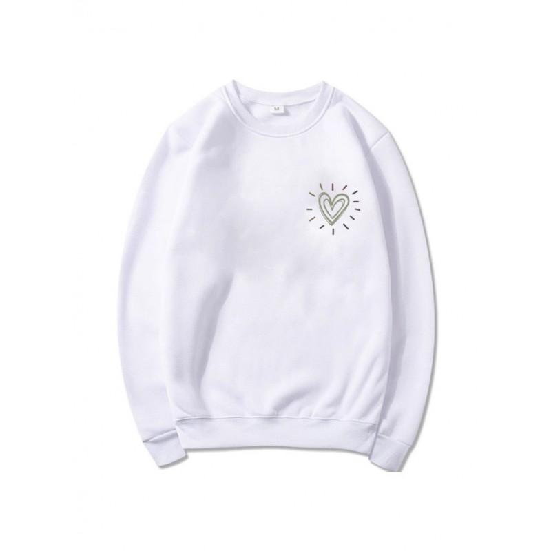 Unisex Oversized Hoodless Sweatshirt Women Men Fall Winter Casual Long Sleeve Cotton Blend Top