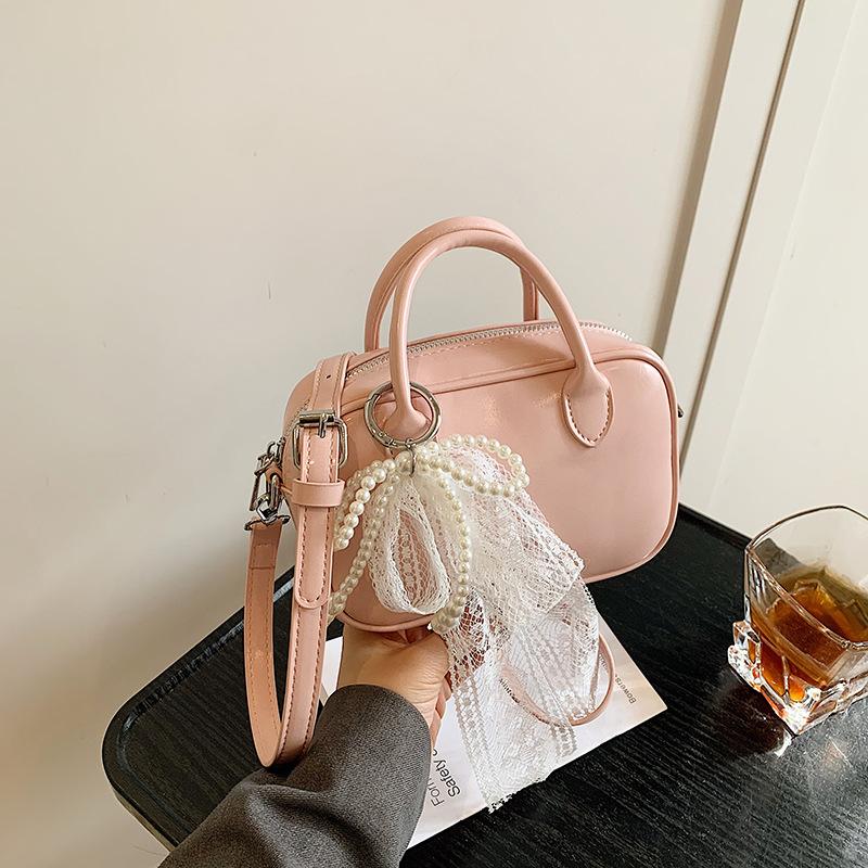 Korean Ins Cute Girl Dopamine Hand Carry Small Square Bag 2025 Summer New High-end Fashion Shoulder Bag