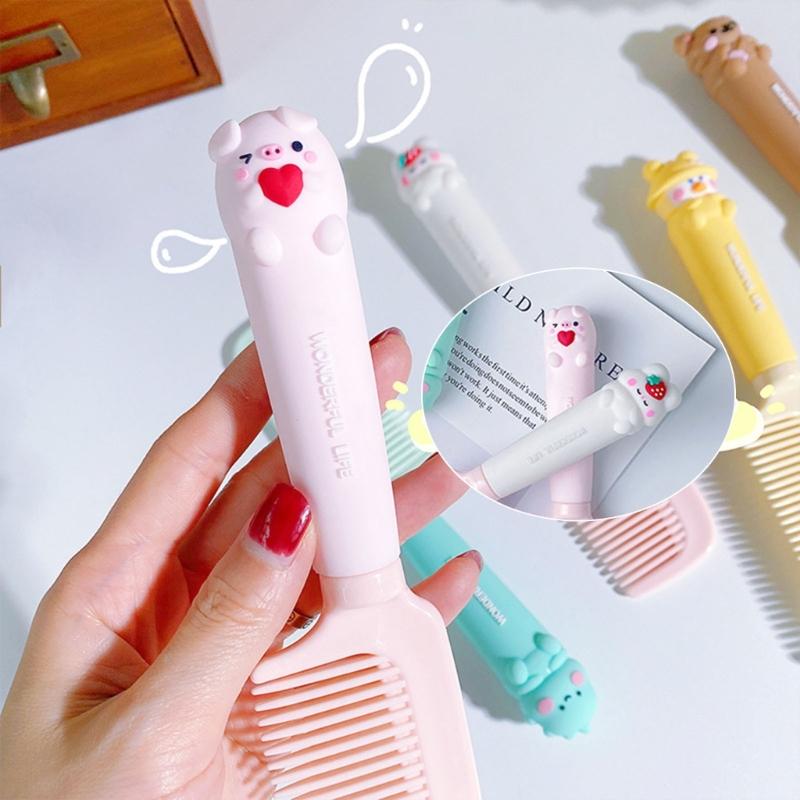 Toddlers Hair Comb Fetal Head Dirt Removal Comb Girls Cartoon Silicone Handle Comb Head Massager Combs Baby-Care Product