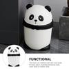 Panda Trash Can Bathroom With Lid Garbage Plastic Room Bin for Tin Small Office Car
