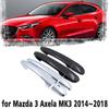 Black Carbon Fiber Car Handle Or ABS Chrome Door Handles Cover for Mazda 3 Axela MK3 BM 2014~2018  Car Accessories Cap 2015 2016