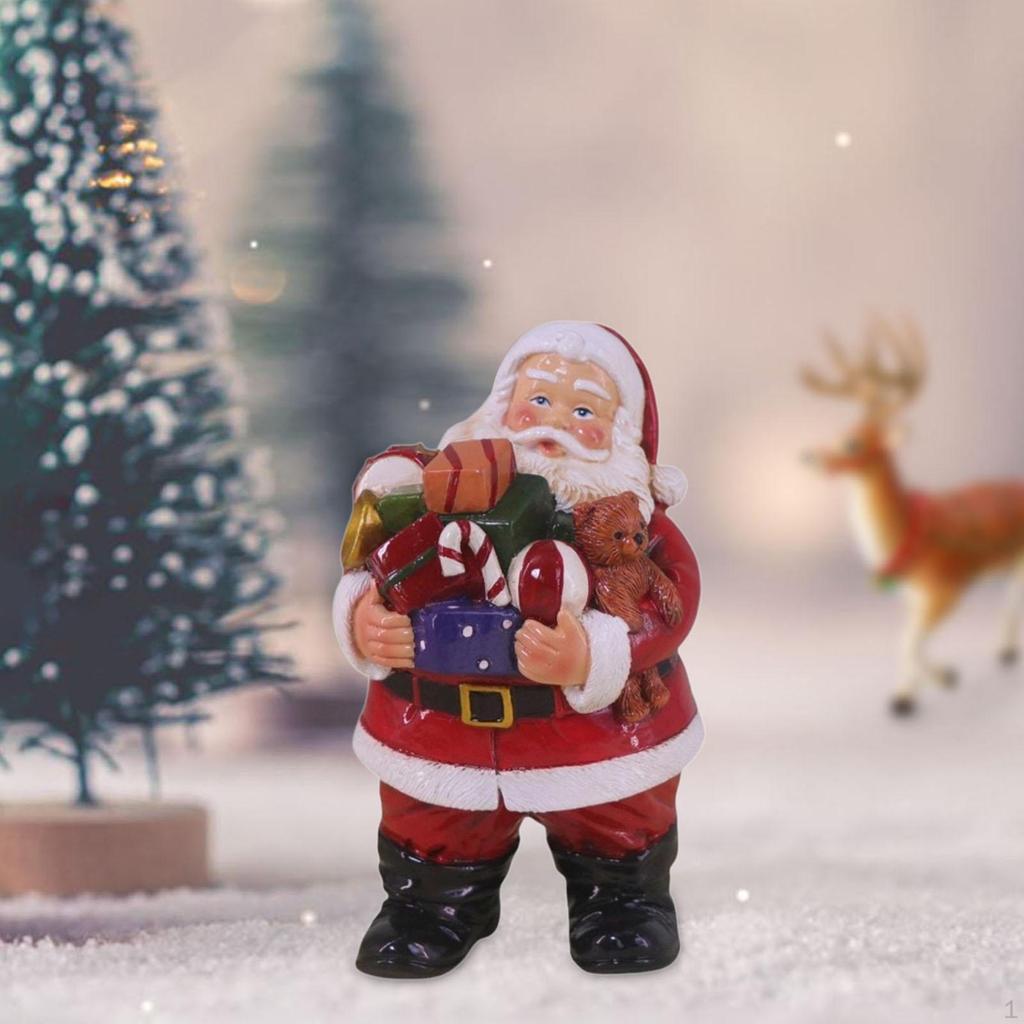 Resin Christmas Figurines, Decoration, Hand Painted Figurine, Santa Claus Statue for Party