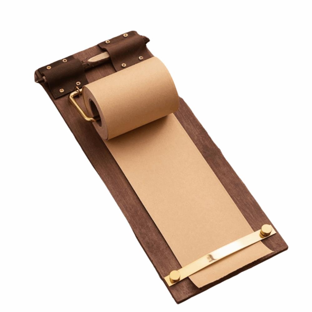 

Tear-Off Roll-Up Sticky Note Board Retro Wooden Memo Clipboards Office Accessories