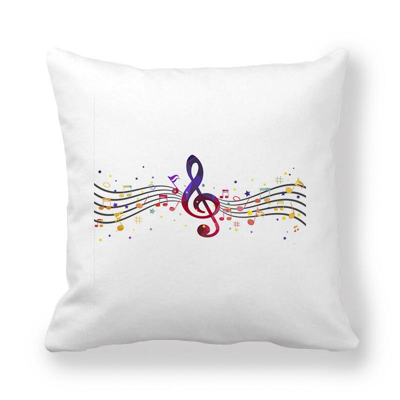 Guitar Butterfly Decorative Pillowcase Home Music Decoration Bedroom Living Room Sofa Pillowcase Music Note Cushion Cover