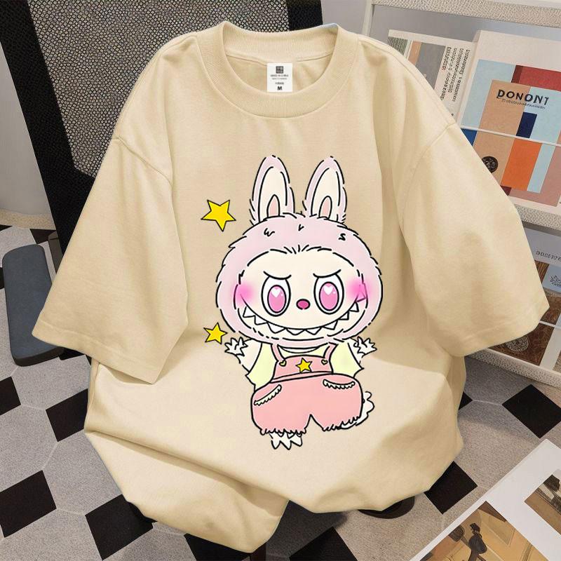 

Новая футболка унисекс с принтом LABUBU 2025, повседневный модный топ 5XL