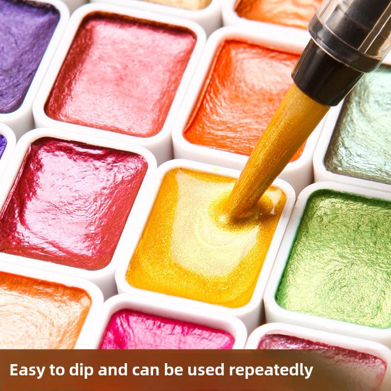 Pearlescent Watercolor Pigment - Color-Changing Gold for Nail Art & Thangka Painting.