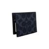 Coach Billfold Wallet 10 Classic Fashion Multi-Card Slot Double Fold Coated Canvas ID Card Holder Wallet Men wallet Denim Chalk-White CB924-QBOIZ