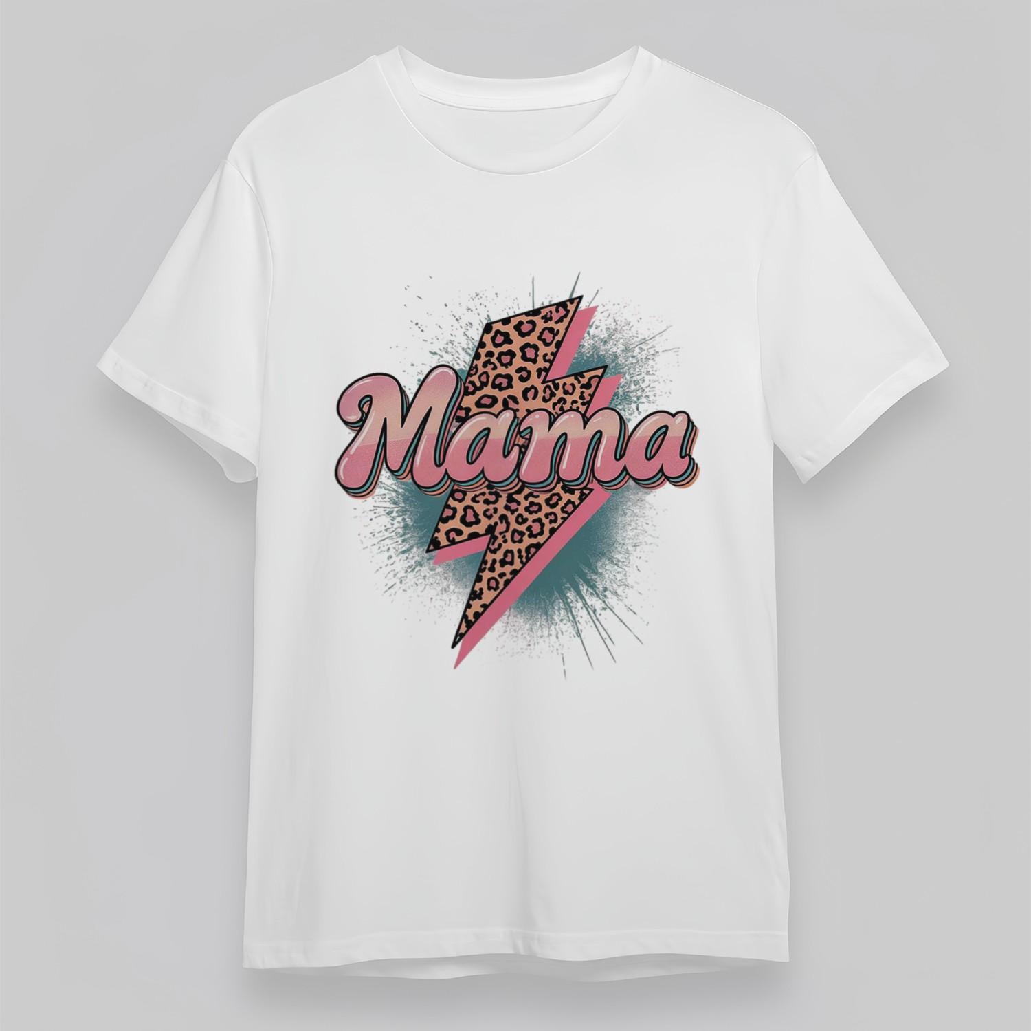 Women s Plus Size Trendy Breathable Classic T-Shirt Mens Womens Tees Top Leopard Lightning Mama Tee L
