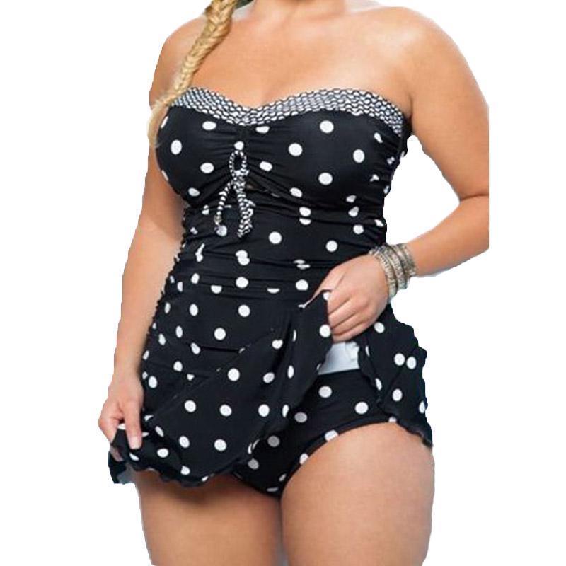 Costume da bagno donna taglie forti con stampa a pois Costume da bagno estivo sexy slim fit da donna