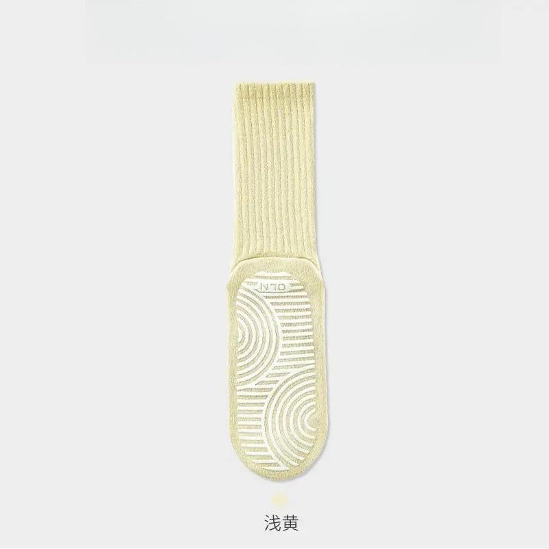 

Шкарпетки для пілатесу з чистої бавовни з нековзними силіконовими вставками для йоги та фітнесу One size жовтий