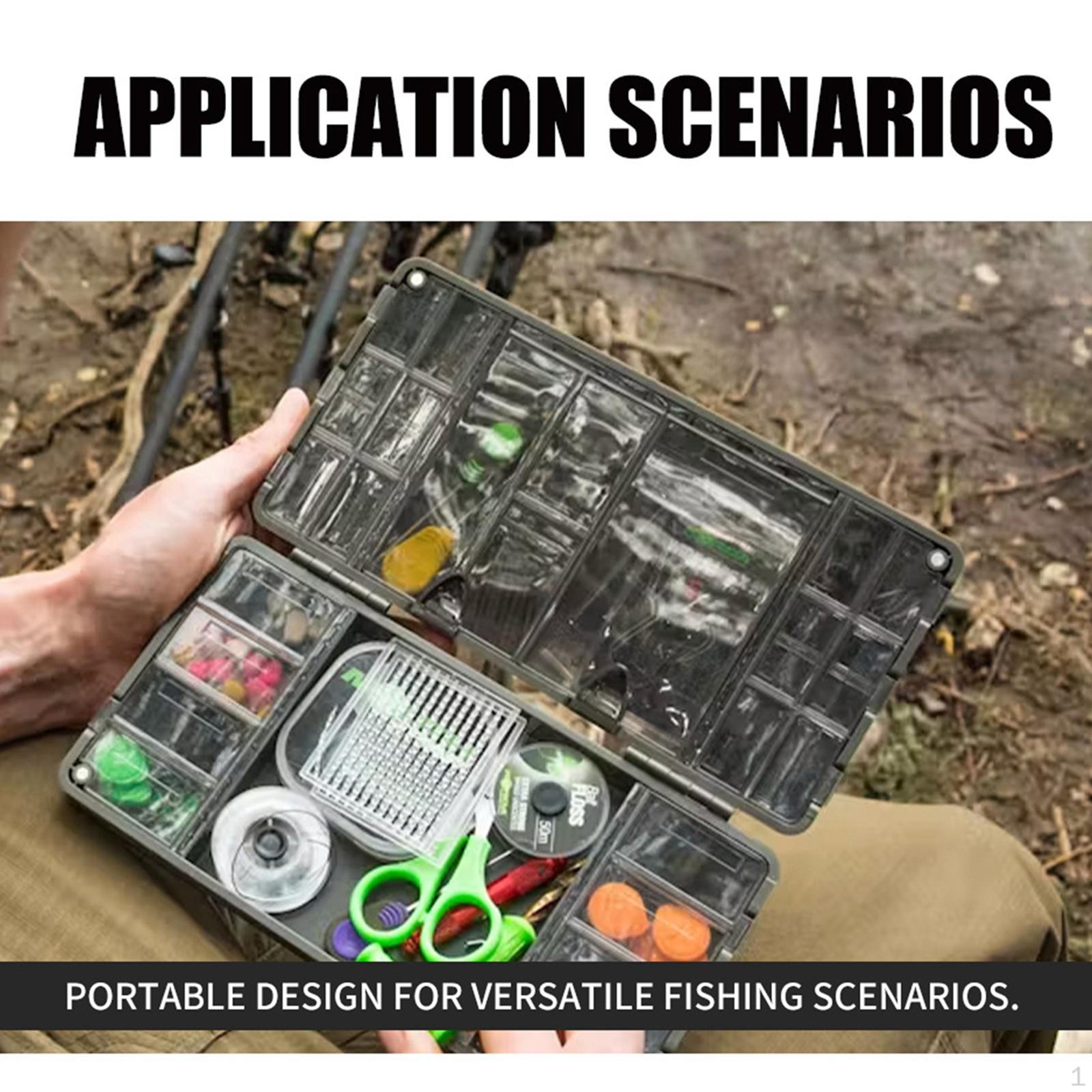 

Fishing Tackle Box Multipurpose Portable Gear Compartments Storage Container