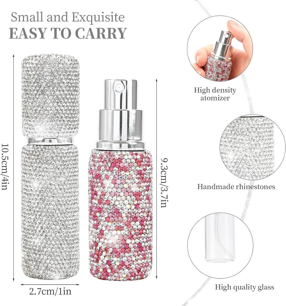Bling Spray Bottles Crystal Refillable Perfume Bottle Empty Spray Bottle Atomizer Perfume Bottles Pocket Size for Outgoing