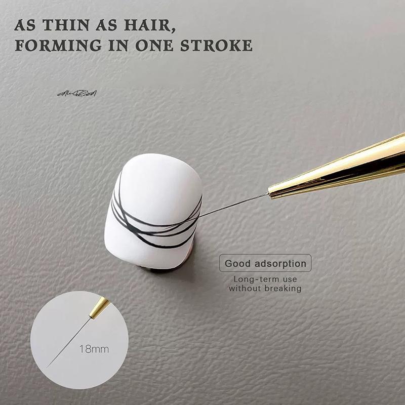 5Pcs Acrylic Handle Extremely Fine Nail Art Liner Pens DIY Painting Brushes for Drawing Lines Stripes Flowers UV Gel Brush