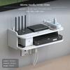 2tier Wall Mounted Router Storage Box, NoDrill WLAN Shelf, ivory A2 29cm