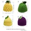 Originelle Frucht-Thema Schirmlose Mütze Handgehäkelt Winter Beanie für Damen Teenager 2000er Jahre Styles Kopfbedeckung Mode Kopfaccessoire