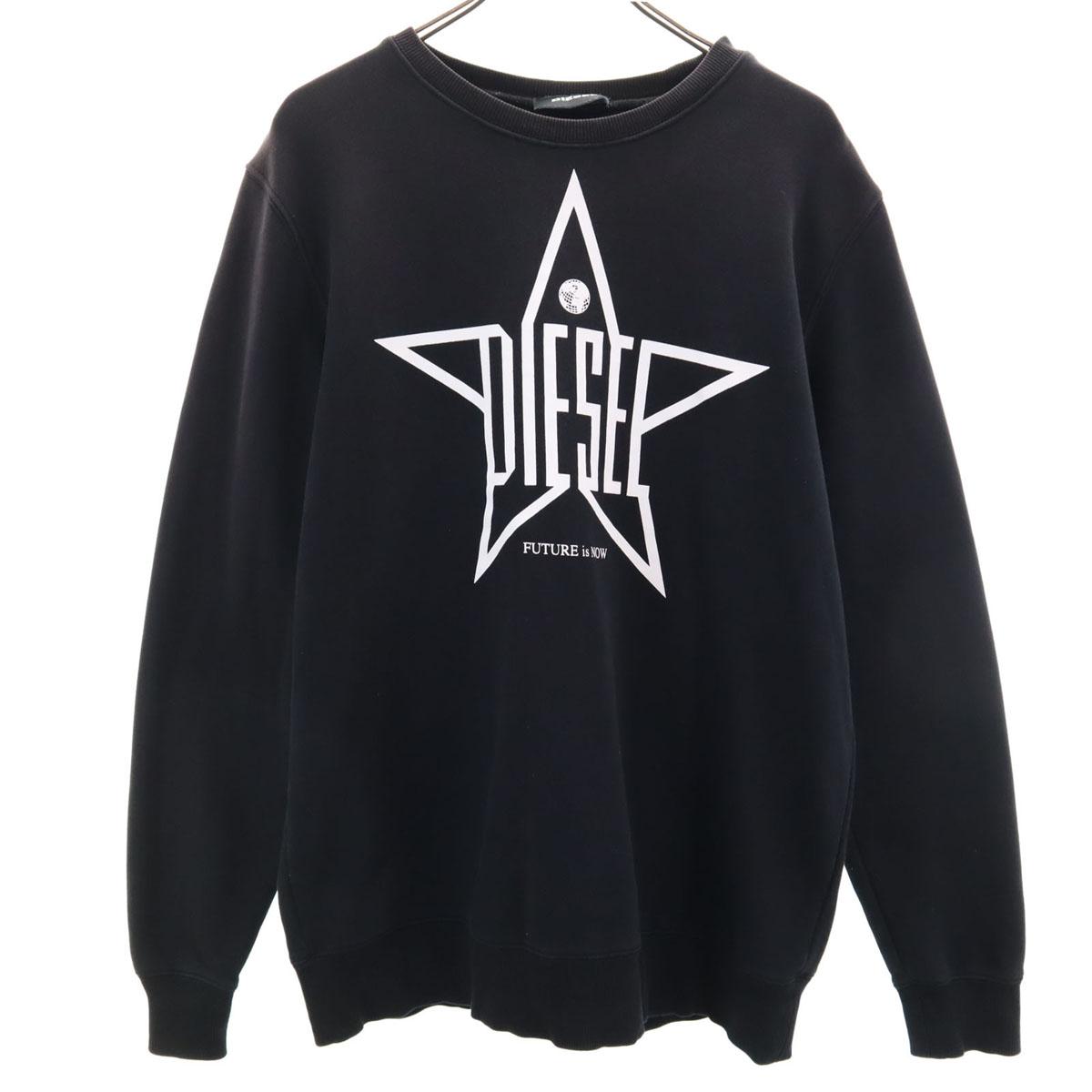 

DIESEL Long sleeve sweat trainer XL black Back brushed Men s Used