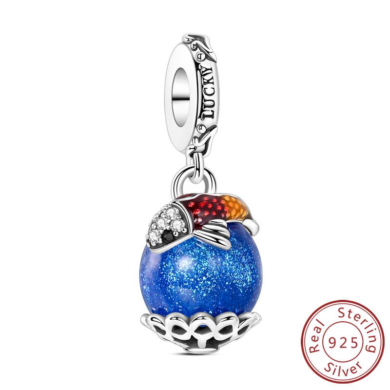 New Original Copper Charms Bead Luminous Rose Cat Planet Star Moon Pendant Fit Women Bracelet Necklace Jewelry Gift