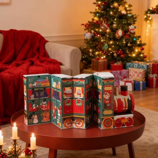 Calendar Advent Dream Express 2025 24 Zile Numărătoare Inversă de Crăciun Tren cu Sertare Decor de Sărbători pentru Copii Adulți