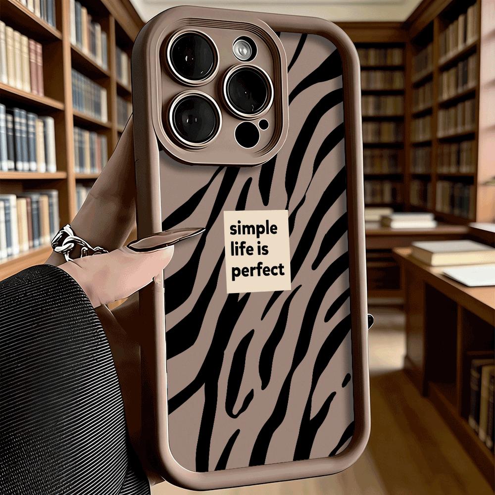 Zebra Stripe Pattern Phone Case for iPhone 17 16 15 14 13 12 11 Pro Max Plus Anti Scratch, Gel Flexible Protective