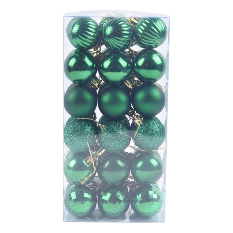 1 Box Christmas Ball Christmas Tree Ornament Home Christmas Hanging Pendant 2024 New Year Gift Holiday Party Decoration