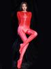 Sexy Sheer See Through Oil Glossy Elastic Bodysuit Bodycon Thong Tights Open Crotch Jumpsuits Seamless Cosplay Maid Leotard