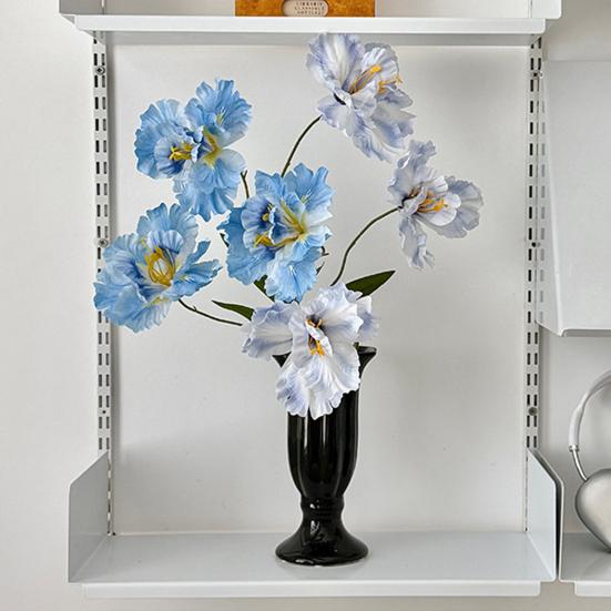 Iris Artificial Flower Realistic Faux Iris Flowers 33" Soft Fabric Indoor Outdoor Decor for Wedding Bridal Bouquets