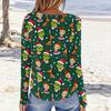 Women's Fashionable Casual Long Sleeve Crewneck Graphic Print Top for Everyday Wear