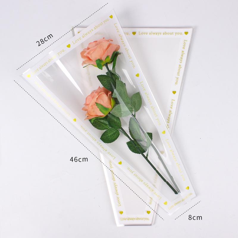 Sweet Heart Bouquet Floral Packaging - Transparent Fresh Flower Wrapper for Florists and Street Stalls