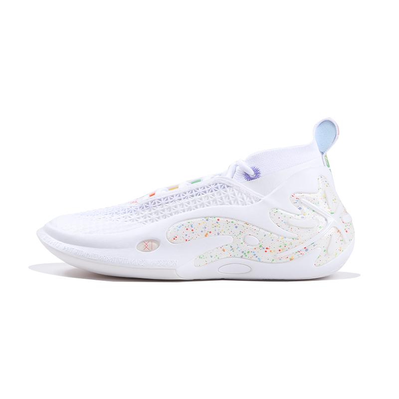 

New LiNing Wow11 Cushioning, Slip Resistant, Abrasion Resistant, Lightweight, Rebound Mid Top Basketball Shoes Men s White ABAU049-31 43