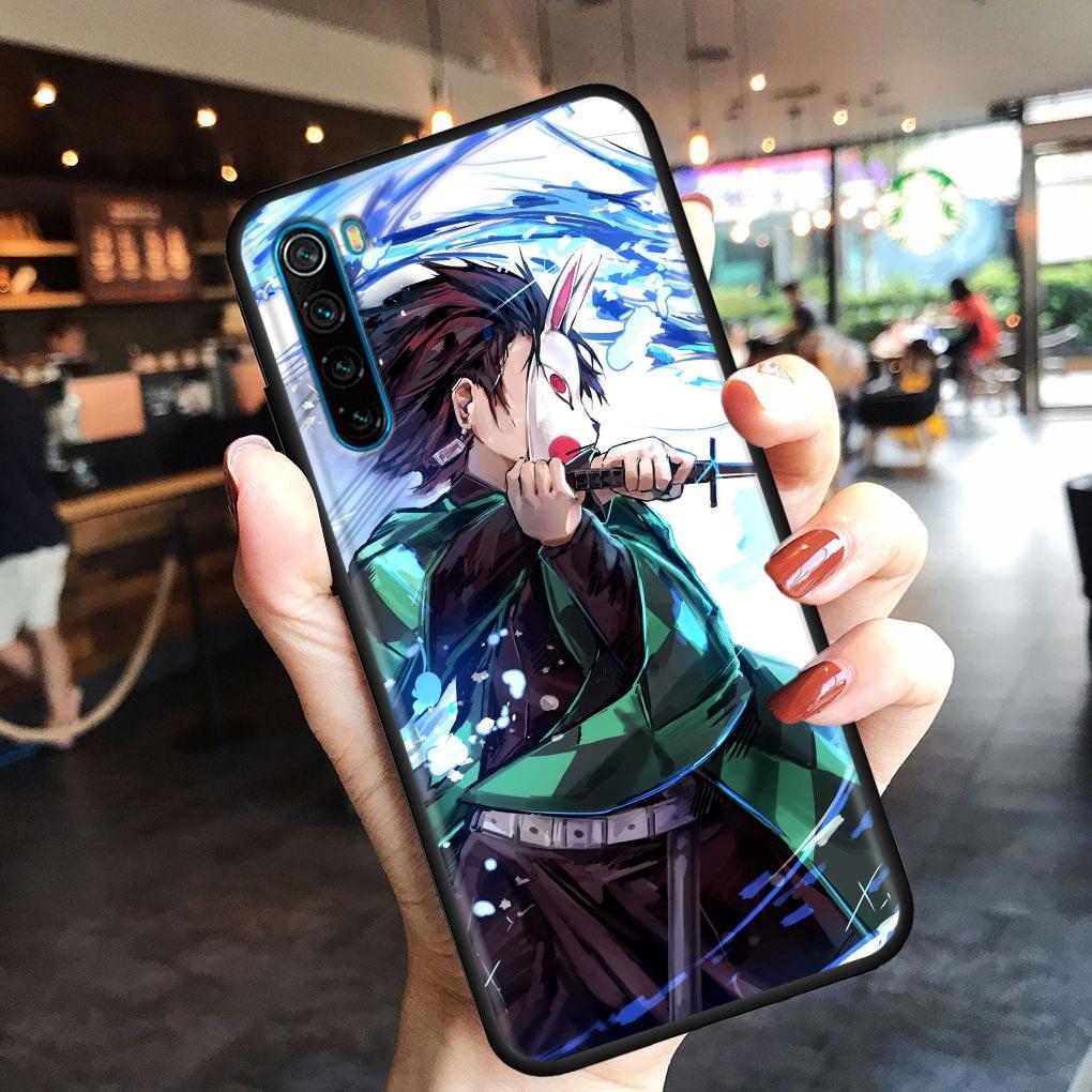 Mädchen Anime Dämon killer Animation Telefon Shell für Redmi Hinweis 10 11 11S 11E 7 8 8T 9 9S 9T Pro Plus 4G 5G Schwarz Soft Case Abdeckung