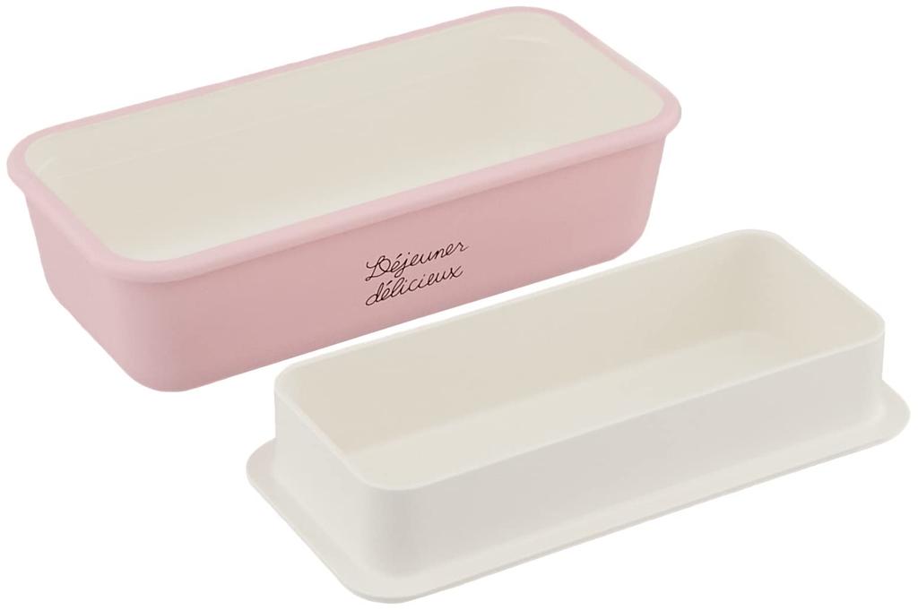 Chat du Rectangular EM Clear x Bottom Top Product 4627171 Café Lunch, Pink, Two-Tier, Tier 330ml, Tier 260ml, Number