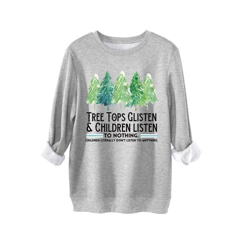Tree Tops Glisten Kids Thick Sweatshirt Comfortable Fashion Printed Pullover