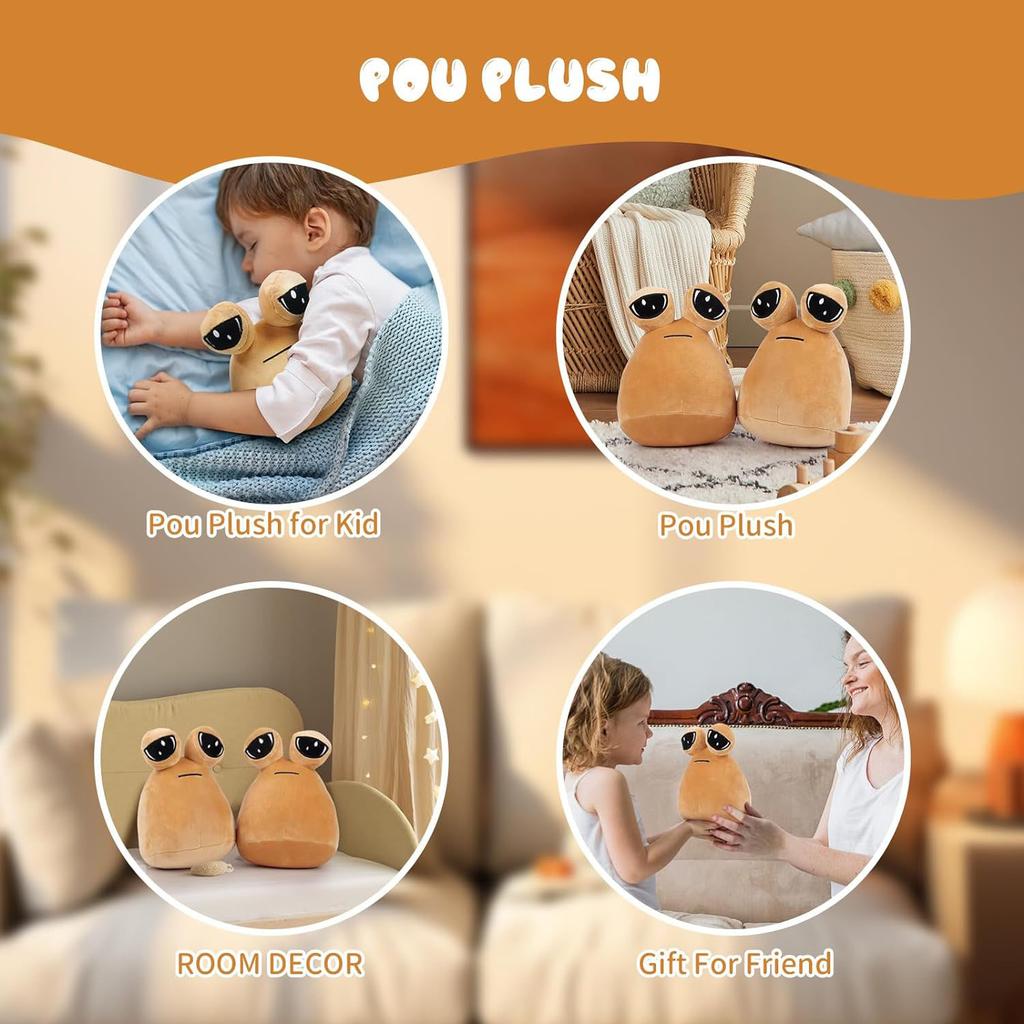 Großes heißes Spiel „My Pet Alien Pou“ Plüschspielzeug, Alien-Stofftier Pou, Plüschspielzeug für Kinder, Geburtstagsgeschenk, Halloween-Dekorationen