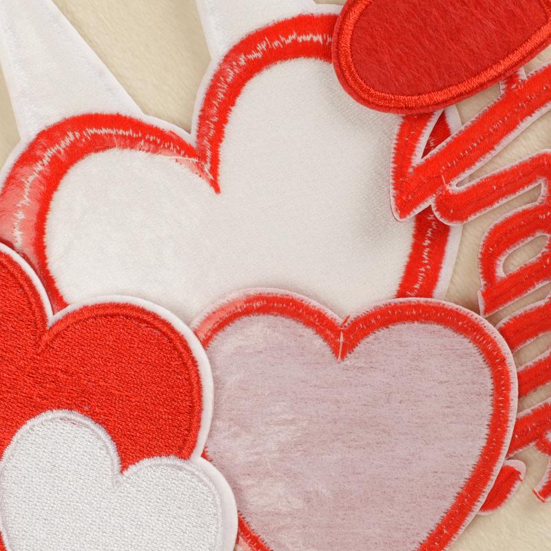 Embroidery Clothing Accessories DIY Shoes and Hats Bag Accessories Love English Embroidery Sticker Adhesive Patch Cloth Sticker