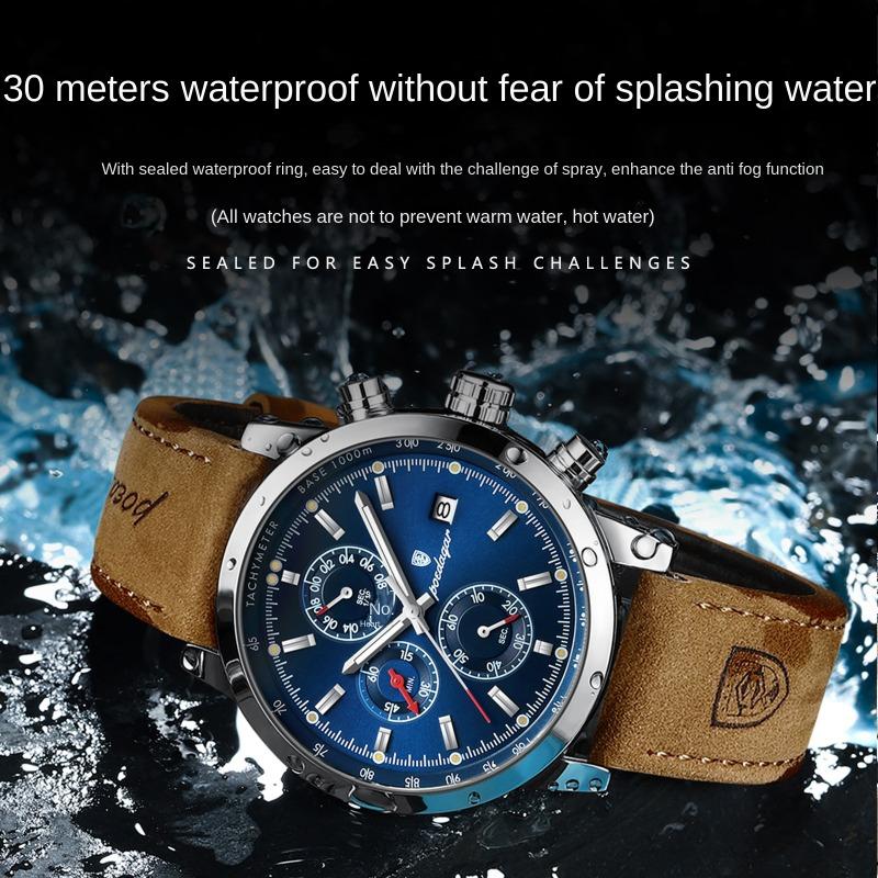 New Top Brand Multi-function Waterproof Men's Watch New Sports Quartz Calendar Watch