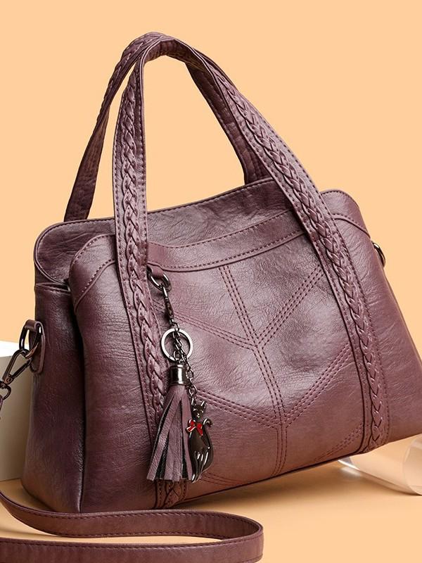 Duża pojemność Retro Miękka skóra Torba Mom – Damska Europejski i Amerykański Styl Jednoramienna Crossbody