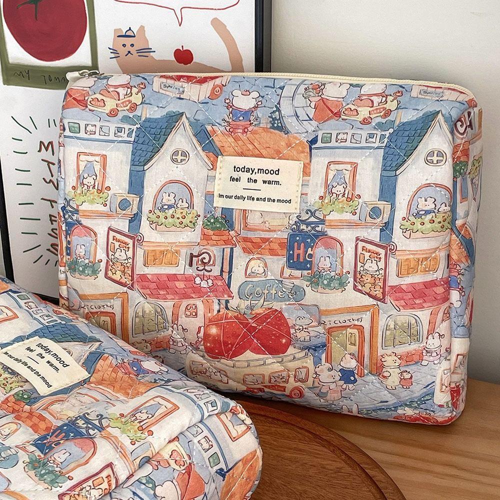 High Quality Cartoon Animals Pattern Makeup Bag Large Capacity Zipper Pouch Quilted Bag Toiletry Bag Travel Organizer