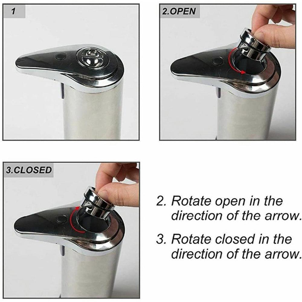 Stainless Steel Automatic Soap Dispenser Touchless Sensor Liquid Soap Dispenser Pump Waterproof Soaps Dispenser for Bathroom