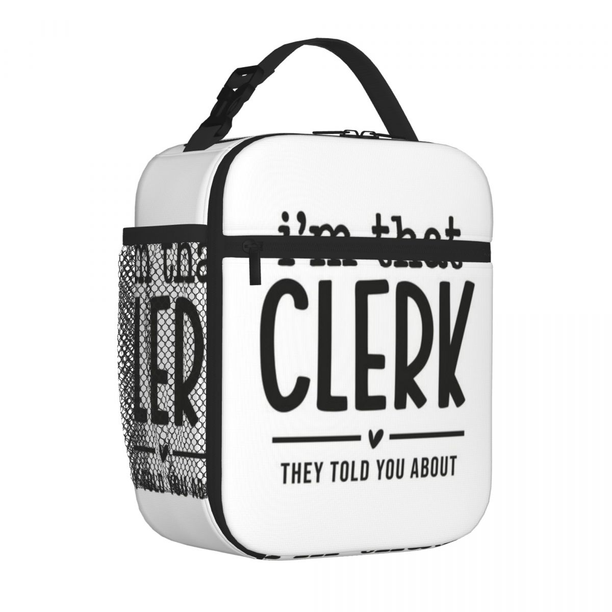 Bestselling I M That Clerk They Told You About Plain Design Lunch Box Bag Family Outing Meal Bag One Size