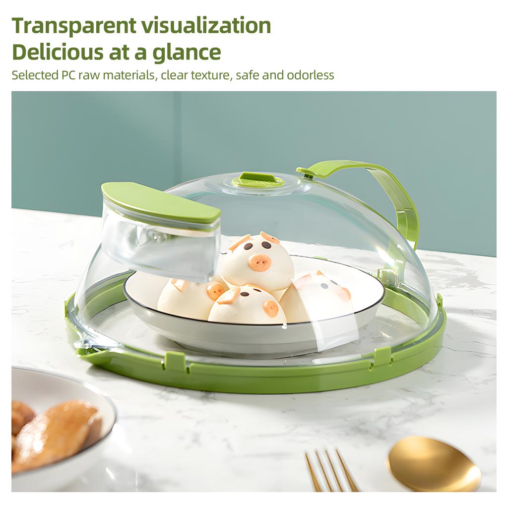 Microwave Splatter Cover for Food - Clear Microwave Splash Guard Cooker Lid with Handle /