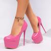 Spring/Summer 2025 Stiletto Platform High Heels: Round Toe, Patent Leather, Women's Fashion Shoes for Nightclubs