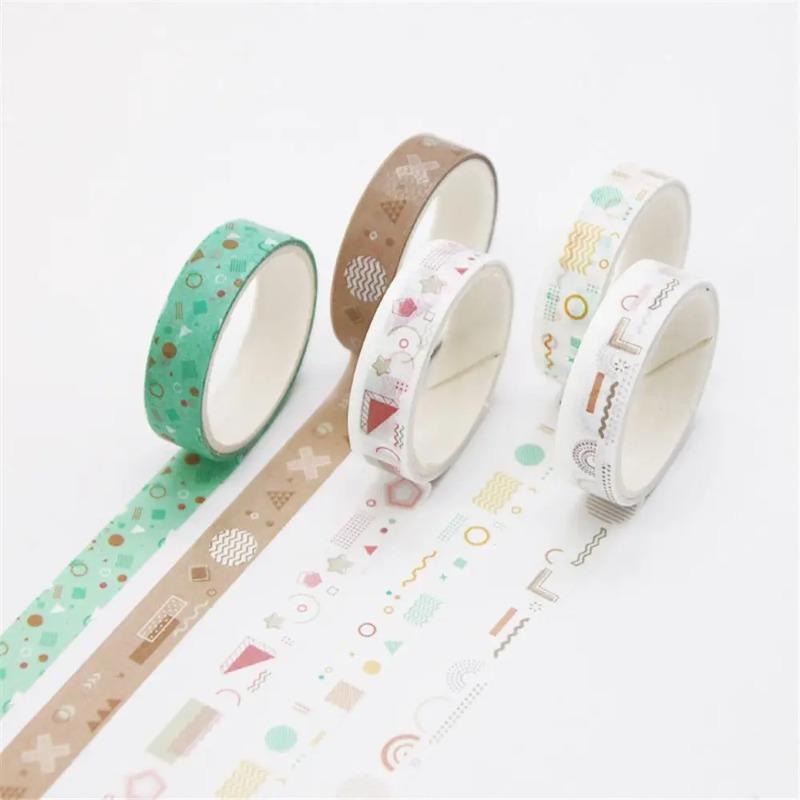 

5Rolls Washi Tape Set Decorative Masking Tape Cute Scrapbooking Adhesive Tape School Stationery Supplies
