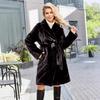 Fur jacket environmentally friendly fur coat extended artificial fur imitation fur belt top cardigan women