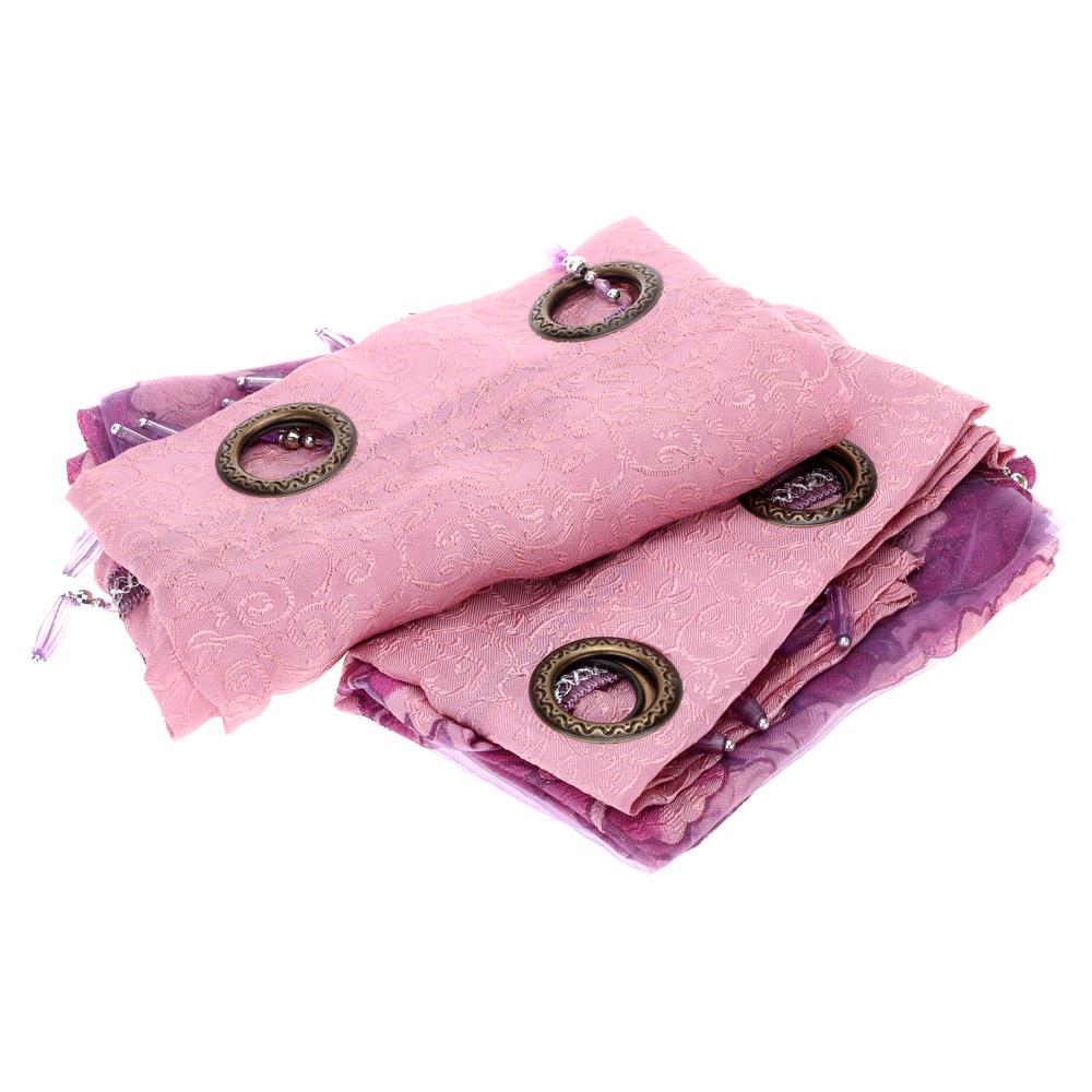 

Шторы с цветочным узором, на окна светло-фиолетовый