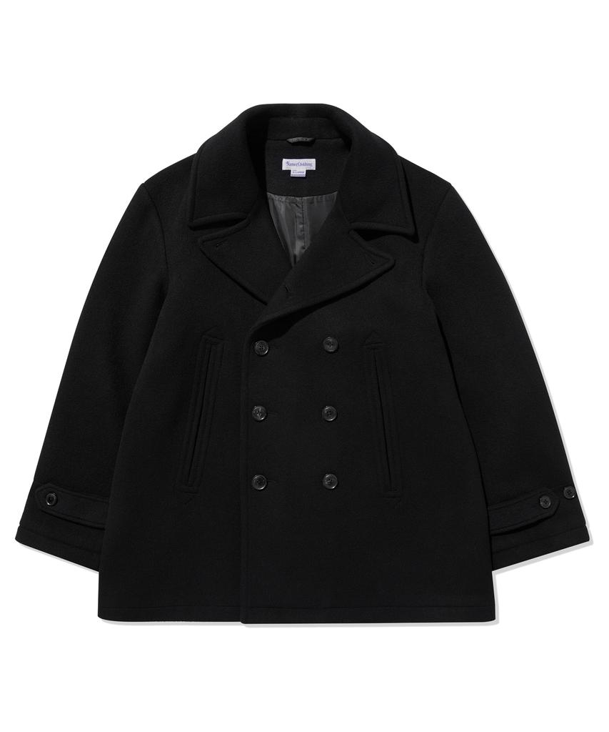 Namerclothing Double Breast Mid Wool Coat Black