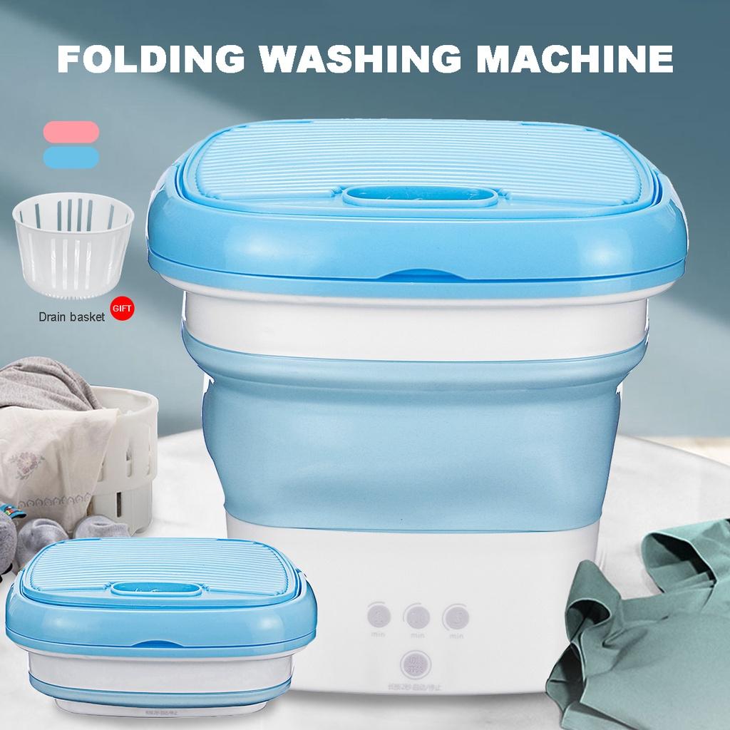 220V Mini Folding Portable Washing Machine Travel Laundry Washer with Rotary Dryer For Clothing Underwear Shoes Washer
