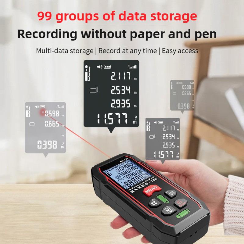NF-270 Electronic Ruler HD large screen Measuring Tool Portable Infrared Measurement Handheld Red Light Laser Rangefinder
