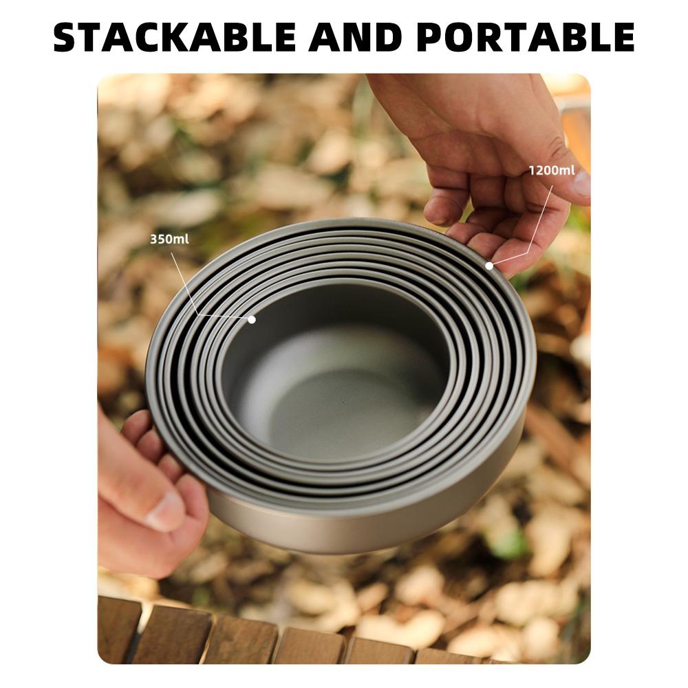 4pcs Lightweight Stackable Bowl Portable Single Layer Dinner Fruit Bowl Food Container for Outdoor